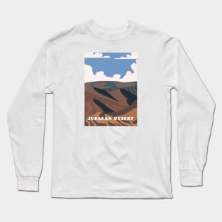 Judaean desert. Israel Retro travel poster Long Sleeve T-Shirt